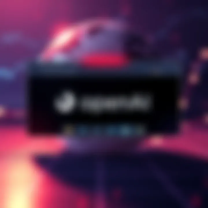 A sleek and modern web browser interface representing OpenAI's new browser, set against a background featuring a stylized globe and digital elements, symbolizing innovation and technology.