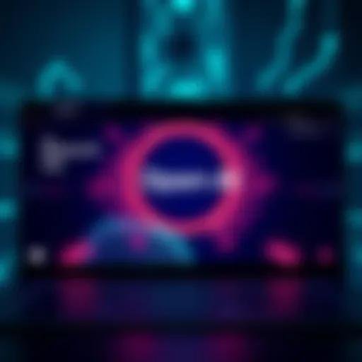 A modern web browser interface showcasing a sleek design with OpenAI branding and user-friendly navigation features