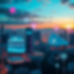 An overview of Silicon Valley showcasing tech buildings and logos, emphasizing the presence of OpenAI in the area.