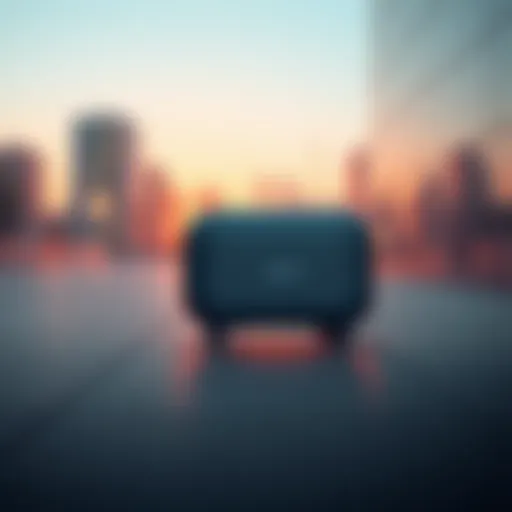 A sleek, mobile, screenless smart speaker that appears to move and adapt to its surroundings, resembling an AI companion. It has a camera and sensors on its surface.