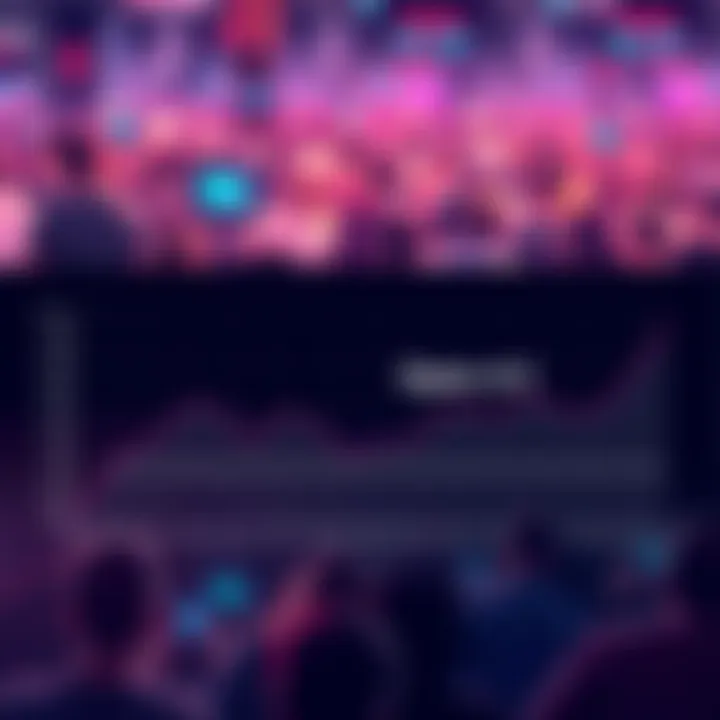 A graph showing a steep decline in subscriber numbers for OpenAI, with a backdrop of a worried crowd of people looking at their devices.