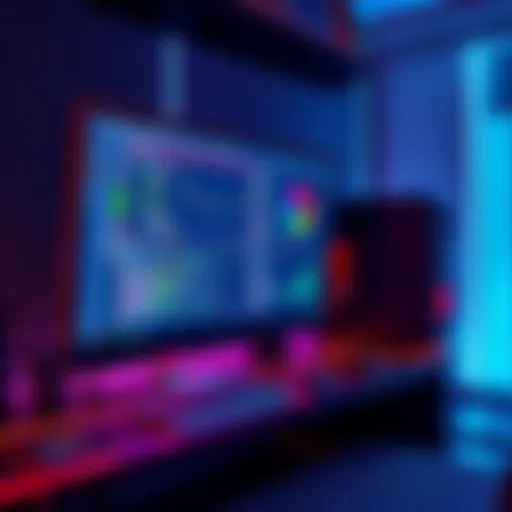 A computer setup showing an AI model being optimized for 12-16GB VRAM. The screen displays code and graphs related to performance tuning techniques.