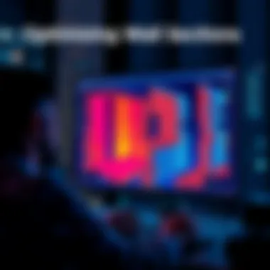 Person working on a computer screen displaying complex wall sections with many vertices, focusing on design optimization.