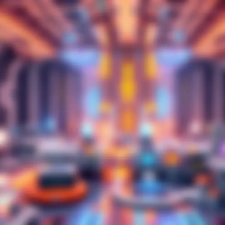 A detailed 3D rendering of the Orbital Factory showcasing advanced design elements and futuristic structures created using Blender Eevee.