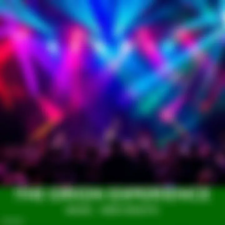 A vibrant live performance by The Orion Experience with colorful lights and energetic crowd