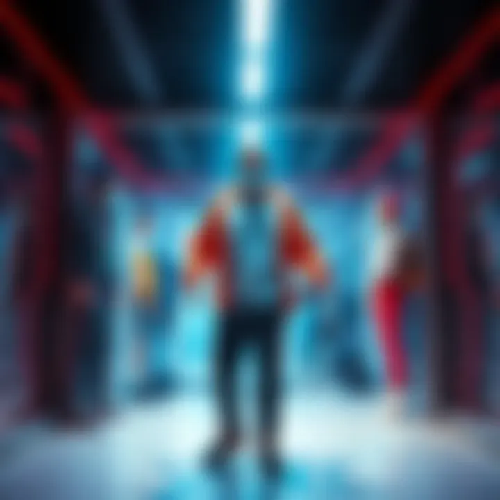 A character changing outfits in a digital space, showcasing rapid clothing changes and placement mechanics.
