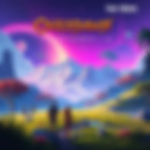 A vibrant scene showcasing the game Overdawn with characters and landscapes designed by the development team.