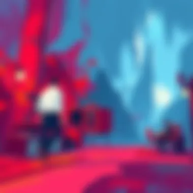 Painterly Shader Example A vibrant and colorful illustration showcasing the Painterly Shader effect in a video game setting, with bold brush strokes and artistic textures.