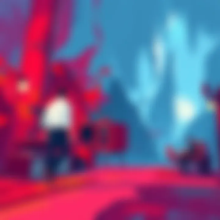 Painterly Shader Example A vibrant and colorful illustration showcasing the Painterly Shader effect in a video game setting, with bold brush strokes and artistic textures.