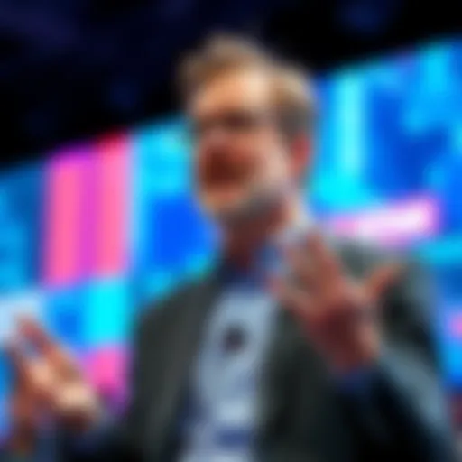 Alex Karp, CEO of Palantir, talks about data ethics and AI companies at a public event