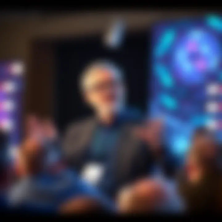 Palantir's CEO speaking about the future of jobs for tradespeople and AI workers at a conference