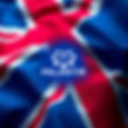 Palantir Expands in the UK Palantir logo with UK flag background, symbolizing expansion in the financial sector