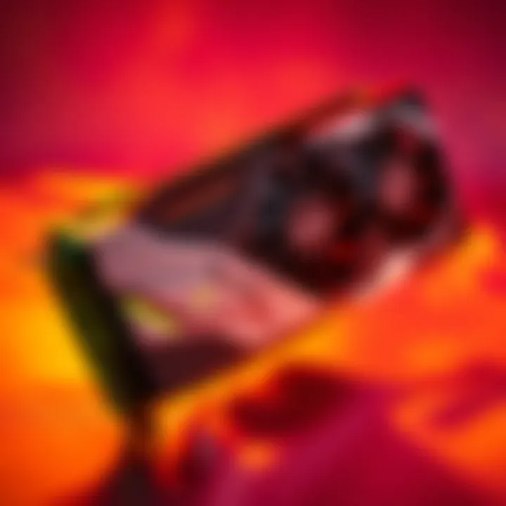 Close-up of the Palit RTX 5090 GameRock OC graphics card showcasing its sleek design and cooling system