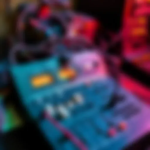 A Panasonic MX-12 video mixer connected to a VHS camera, showing a tangled mess of cables and a slightly dirty mixer, illustrating troubleshooting with signal flow issues.