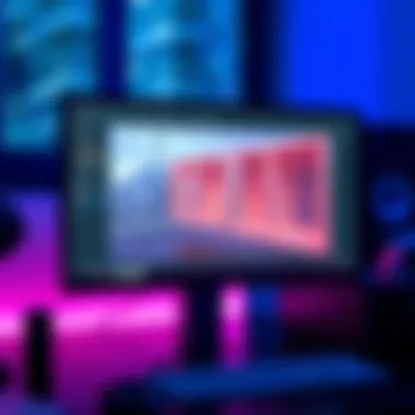 Panel extrusion in design software A computer screen showing design software with panels being extruded to different origins for window creation