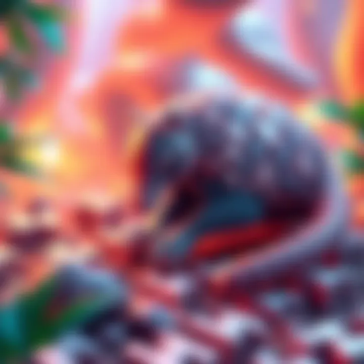 A pangolin character digging and curling up in a vibrant 3D puzzle environment