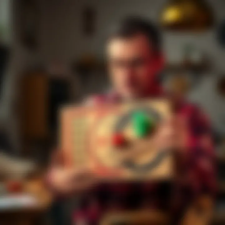 A concerned parent holds a handmade roll-and-race board game looking for help to destroy it, emphasizing safety for his young child.