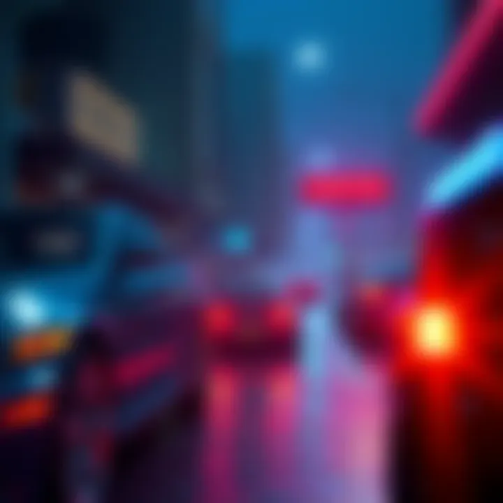 A scene from Parking 2 featuring the track 'In Your Arms' by Antent with sound effects enhancing the atmosphere.