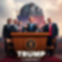 Parody Poster of Trump and Cabinet A satirical poster featuring Trump and his cabinet in a humorous setting, inspired by Monty Python, highlighting political absurdity.