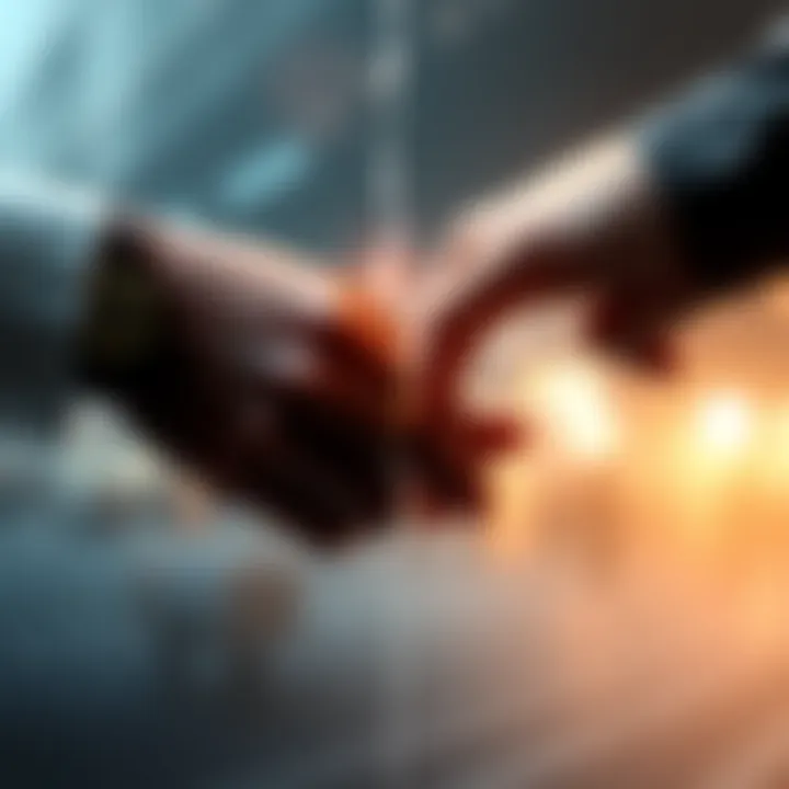A split graphic showing two hands pulling apart, symbolizing the end of a collaboration