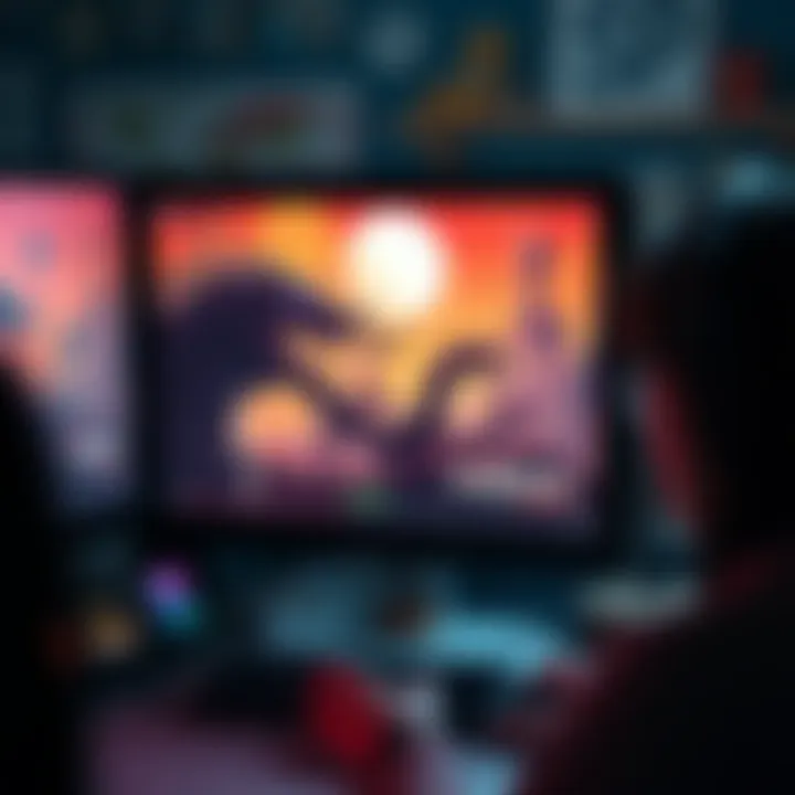 A computer screen displaying severe lag while playing Hungry Horrors and Vena, with a frustrated gamer in the background