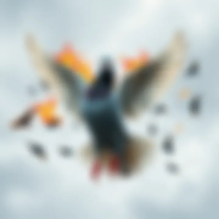 A stylized dove representing peace, surrounded by elements symbolizing conflict and resolution, capturing attention and sparking conversation.