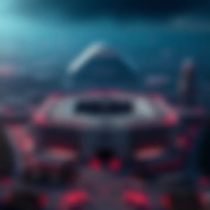 A glimpse of the Pentagon with digital graphics representing Palantir AI integration into military operations.