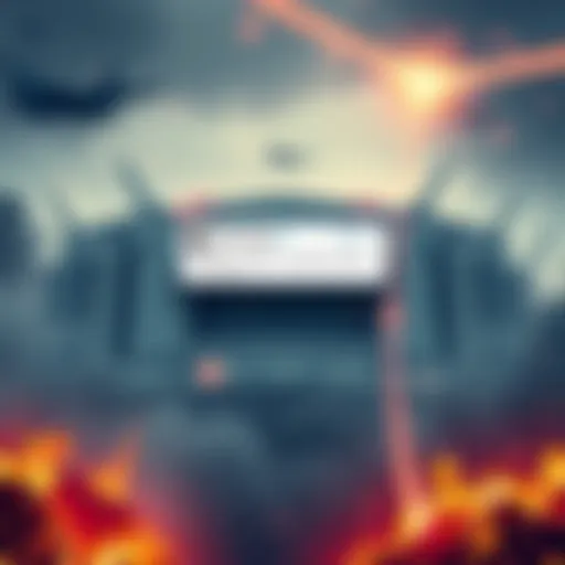 A graphic showing a recent Pentagon tweet discussing defense strategies and national security, with military symbols in the background.