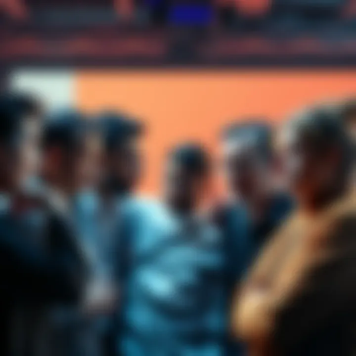 A group of people in a heated debate over artificial intelligence, showing frustration and disappointment.