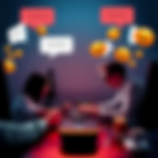 A visual representation of two people typing angrily on their computers, with angry emojis and comment bubbles around them, illustrating online conflict.