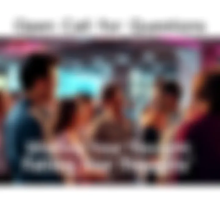 A group of people discussing and sharing questions in an open forum setting.