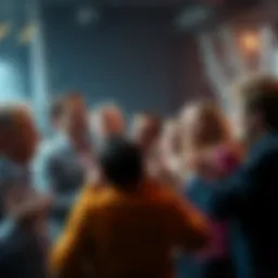 A diverse group of people engaged in a lively debate, showcasing differing opinions and expressions, reflecting the rise of anti-logic thinking in society.