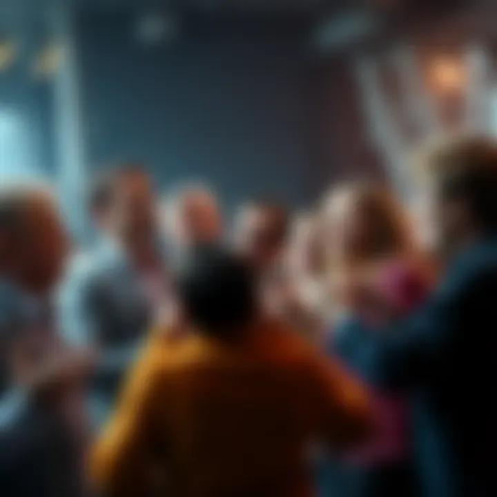 A diverse group of people engaged in a lively debate, showcasing differing opinions and expressions, reflecting the rise of anti-logic thinking in society.