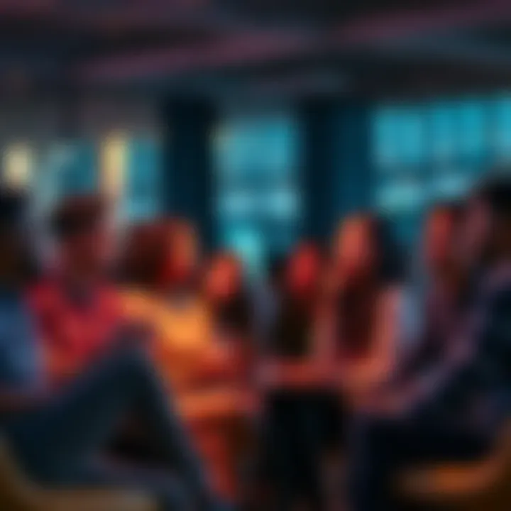 A group of diverse people sharing their thoughts on ChatGPT in a casual setting, highlighting different opinions and motivations for using the AI tool.