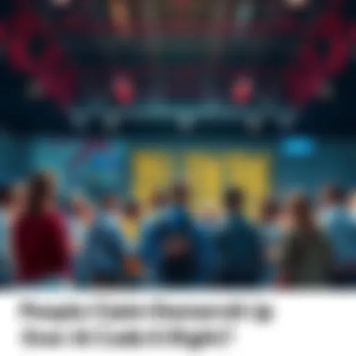 A group of people debating the ethics of AI-generated code ownership in a tech forum setting