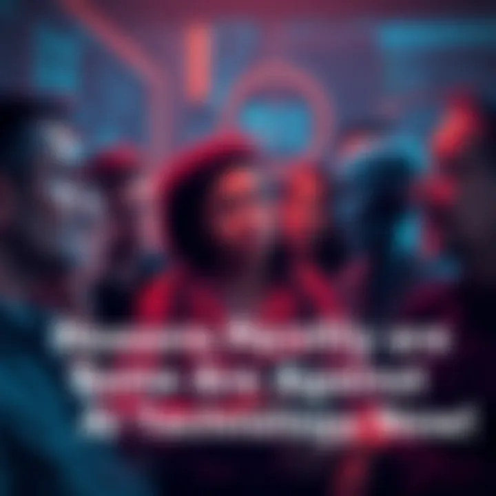 Group of people sharing thoughts about AI technology and its implications, showing expressions of worry and contemplation