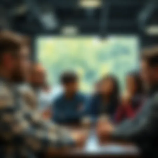 A group of people looking overwhelmed while talking about AI at a coffee shop