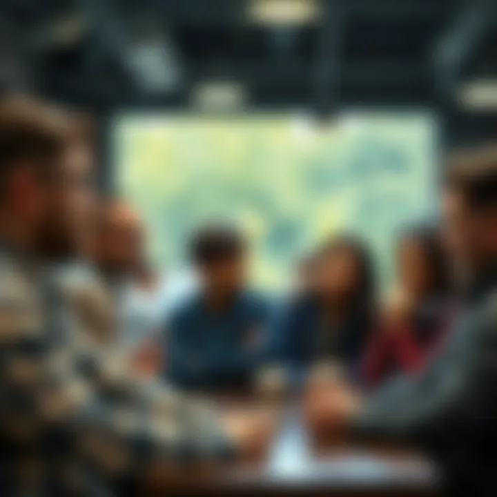 A group of people looking overwhelmed while talking about AI at a coffee shop