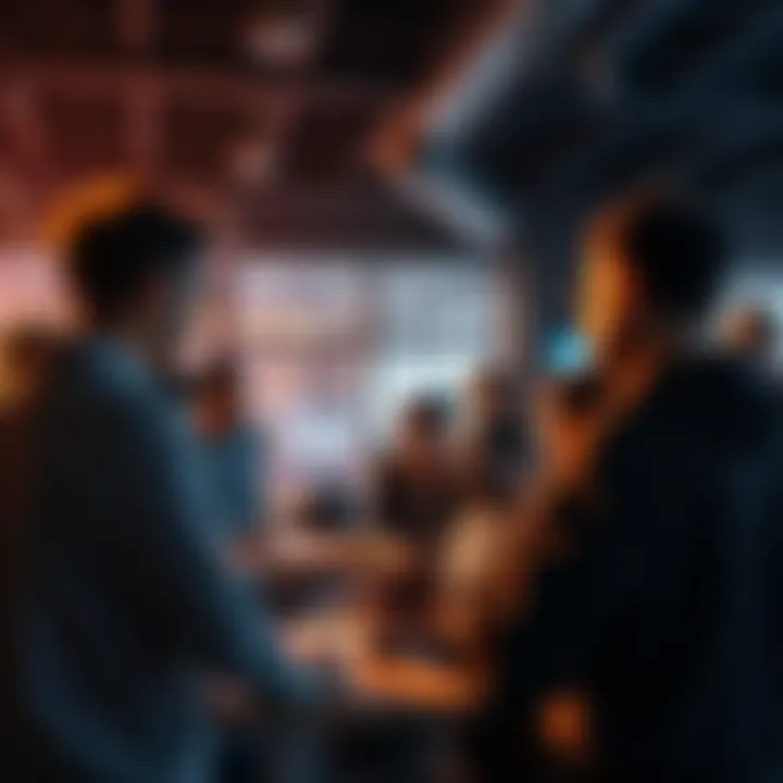 A group of people sharing ideas about the benefits of artificial intelligence in a casual setting.