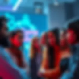 A group of diverse individuals engaged in a conversation about AI, looking thoughtful and concerned