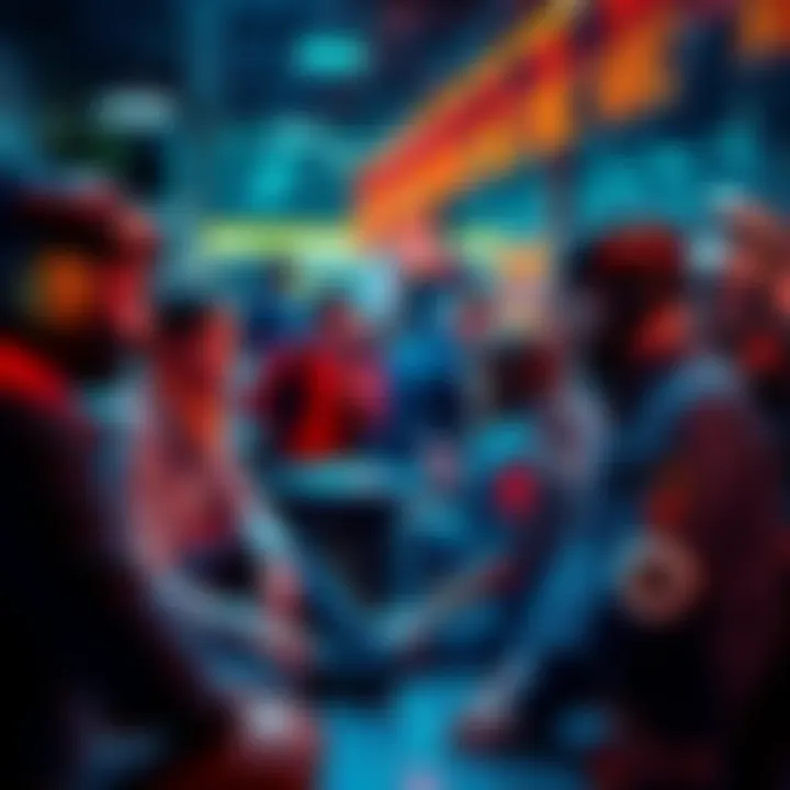 A group of diverse people sharing opinions on the future of artificial intelligence in a casual setting.