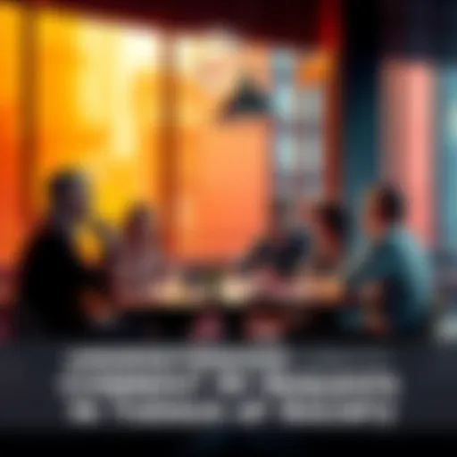 A group of people at a table discussing their needs and expectations in a modern setting, reflecting on societal pressures in 2026