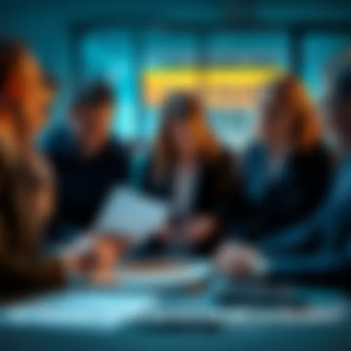 A group of people engaged in a discussion while pointing at a document with noticeable mistakes, emphasizing the need for corrections in communication.