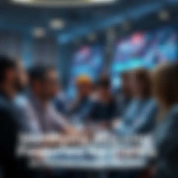 People discussing image model features A group of people sharing thoughts on improvements for image and video AI tools in a workshop setting