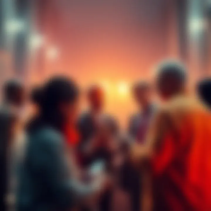 People discussing history A group of people engaging in a discussion about historical context and technology