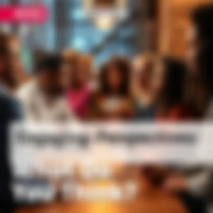 A group of diverse people sitting around a table, sharing opinions and engaging in conversation