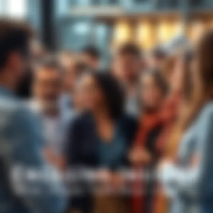 A group of diverse people engaged in a lively discussion about social issues, exchanging ideas and opinions.