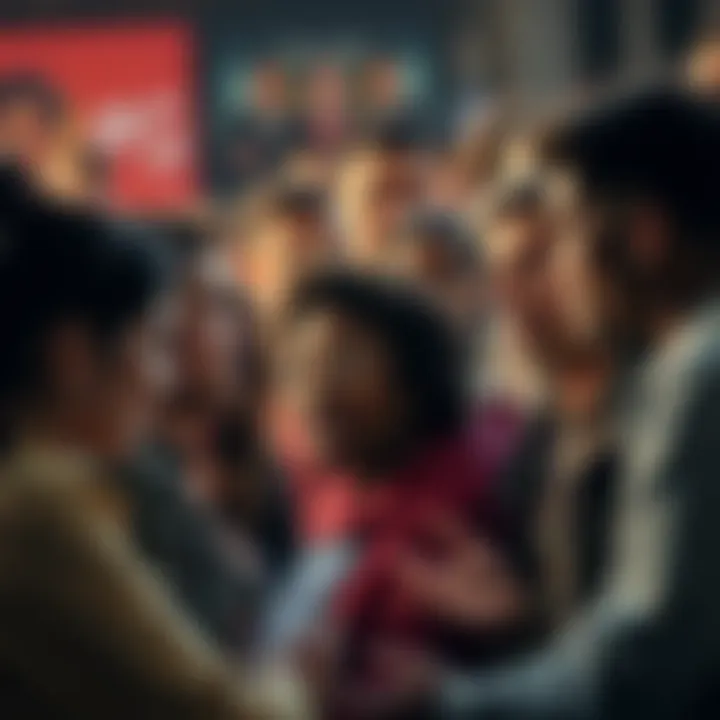 A diverse group of individuals engaged in a heated discussion, with some looking concerned and others indifferent, highlighting the divide between complaint and action.