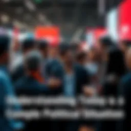 Group of people engaged in a serious discussion about political issues in a public setting