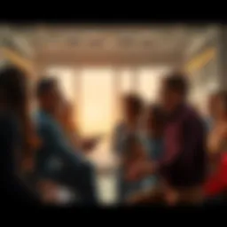 A group of diverse individuals engaging in a conversation about fairness and justice in society